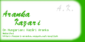 aranka kazari business card