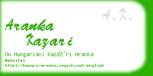 aranka kazari business card